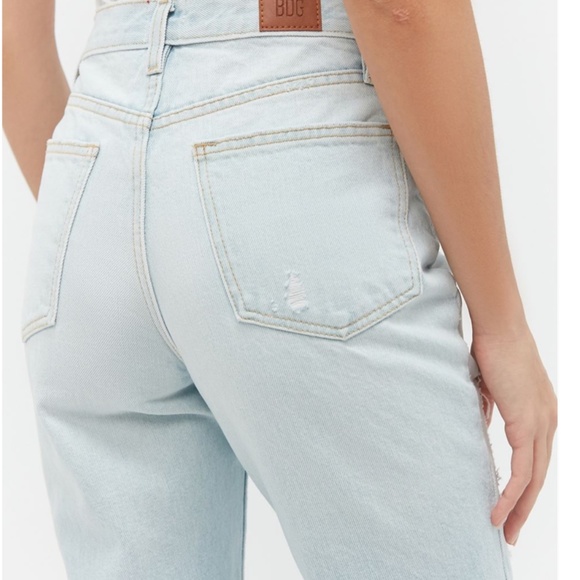 BDG High-Waisted Slim Straight Peasant Hipster Hippie Boho Street Destroyed Jean - Picture 4 of 12